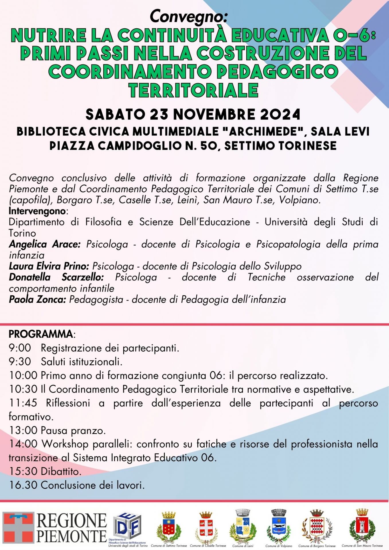 Locandina del Convegno di sabato 23 novembre 2024