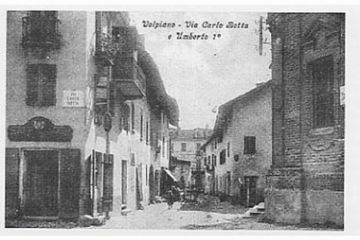 Volpiano ieri e oggi - Via Umberto I° vista da piazza Vittorio Emanuele II ieri