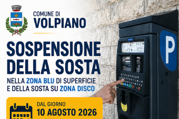 Sospensione pagamento della sosta nella zona blu di superfice e della sosta su zona disco dal 10 al 22 agosto 2026